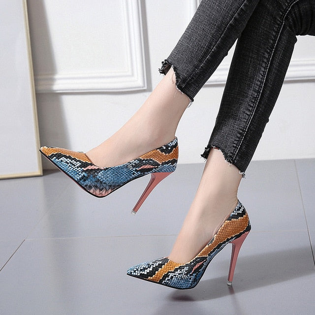 Stiletto Snake Skin Heels