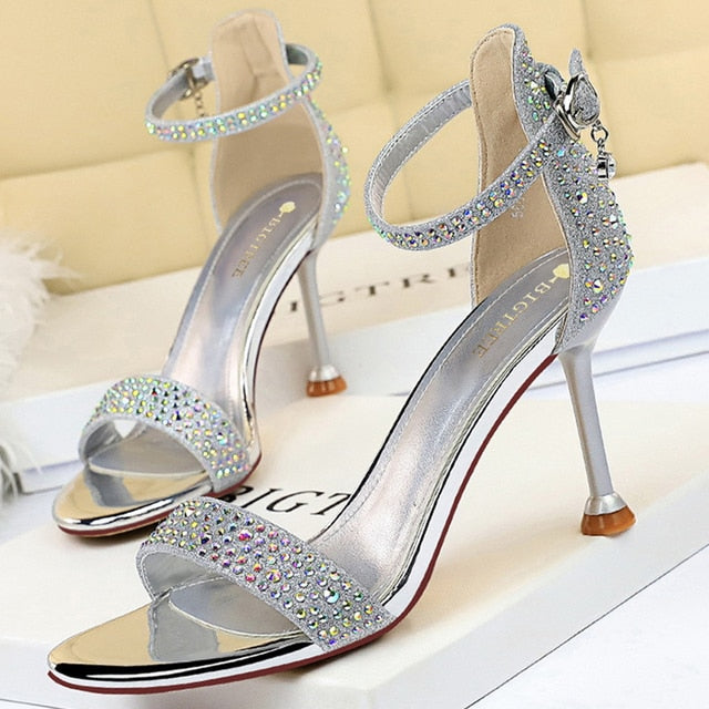 Rhinestone Luxury Open Toe Heels